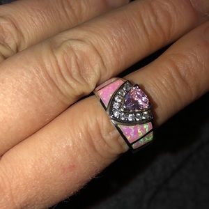Pink sapphire and cz ring!